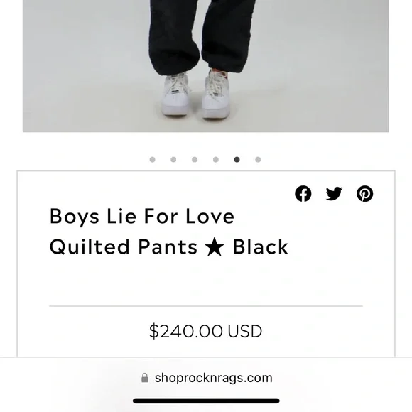 Boys Lie For Love Quilted Pants - Picture 4 of 8